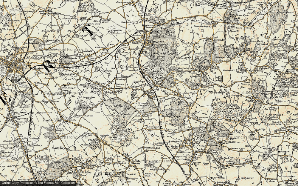 Old Map of Welham Green, 1897-1898 in 1897-1898