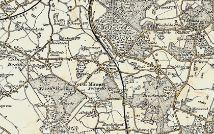 Old map of Welham Green in 1897-1898