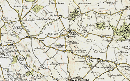 Old map of Whitwell in 1903-1904