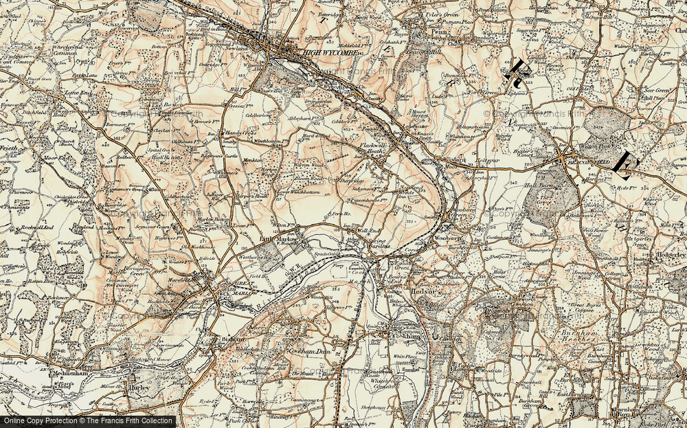 Old Map of Well End, 1897-1898 in 1897-1898