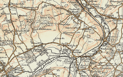 Old map of Well End in 1897-1898
