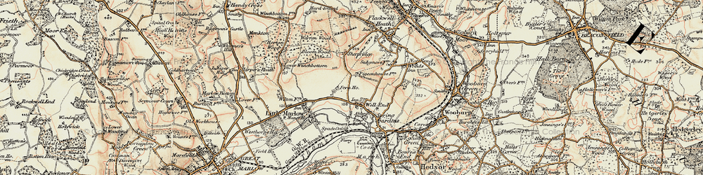 Old map of Well End in 1897-1898