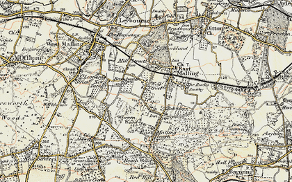 Old map of Well Street in 1897-1898