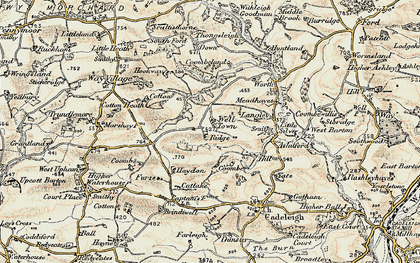 Old map of Well Town in 1899-1900