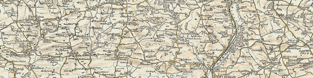 Old map of Well Town in 1899-1900