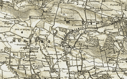 Old map of Wellbank in 1907-1908