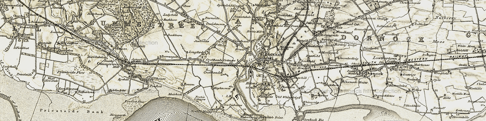 Old map of Blacketlees in 1901-1904