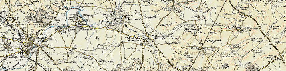 Old map of Wellesbourne in 1899-1902