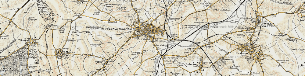 Old map of Wellingborough in 1901