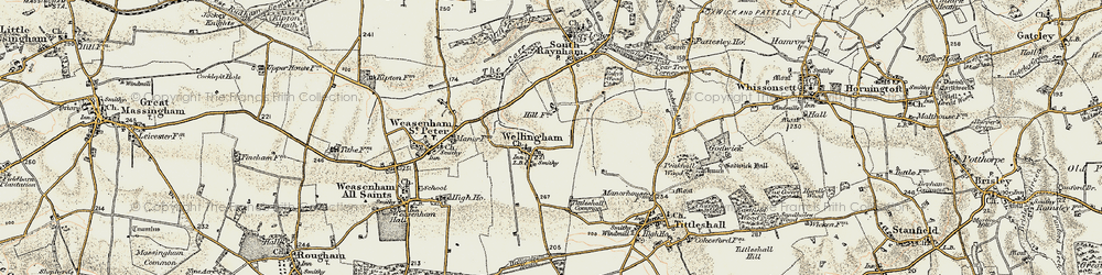 Old map of Wellingham in 1901-1902