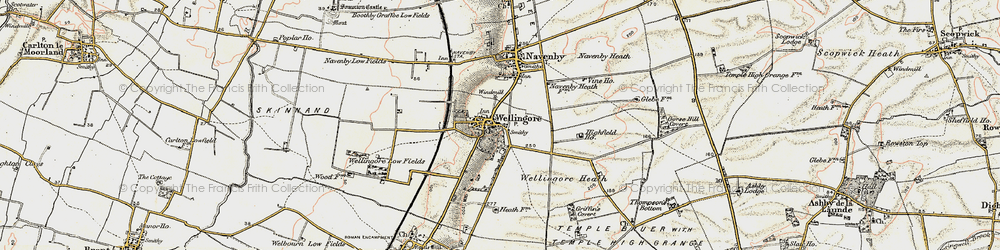 Old map of Wellingore in 1902-1903
