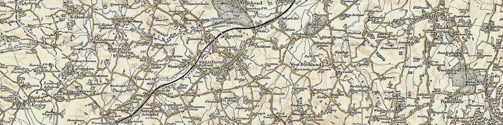 Old map of Burts Ho in 1898-1900
