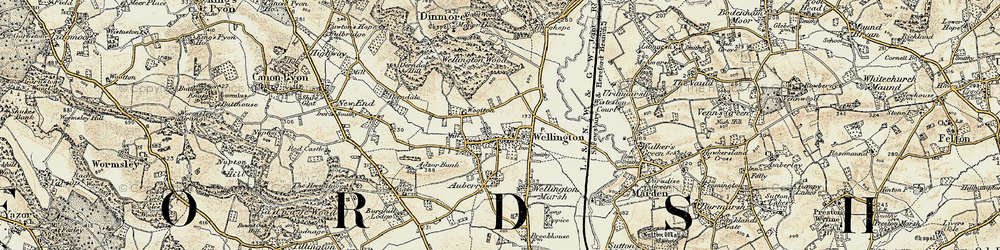 Old map of Wootton in 1900-1901
