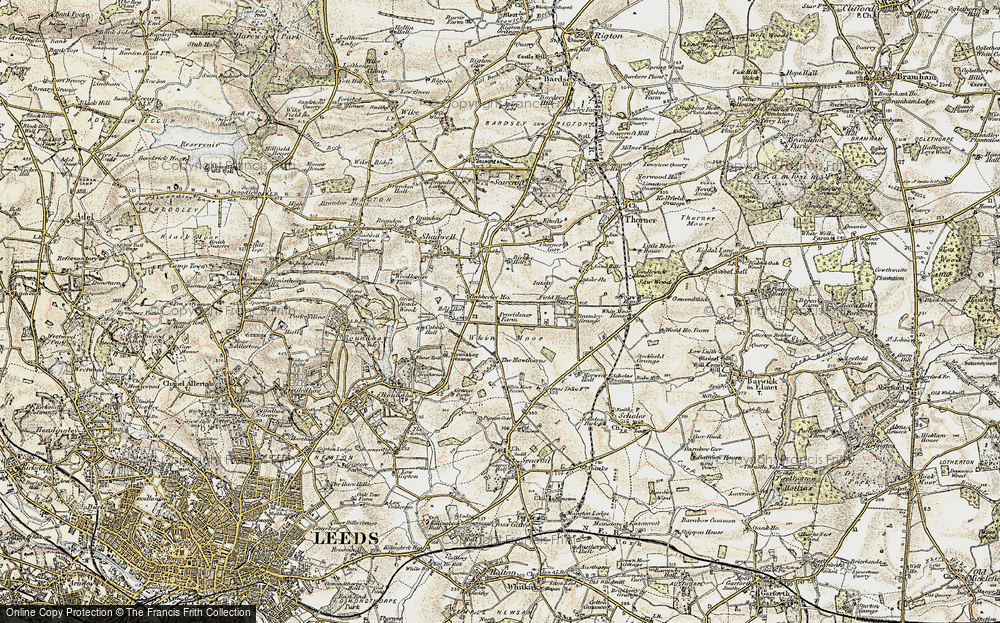 Old Map of Historic Map covering Birkby Hill in 1903-1904