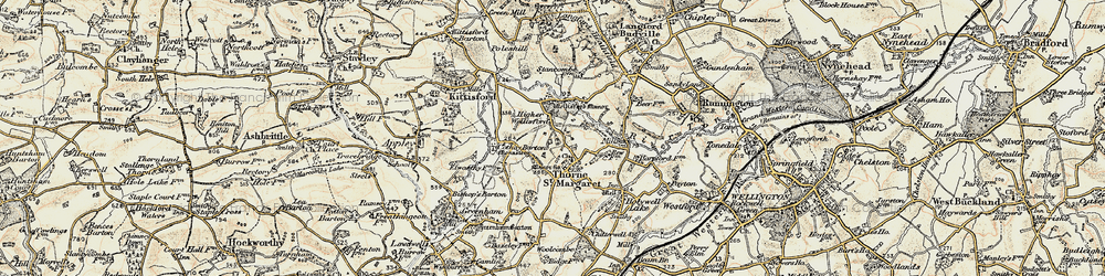 Old map of Wellisford in 1898-1900