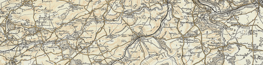 Old map of Wellow in 1898-1899