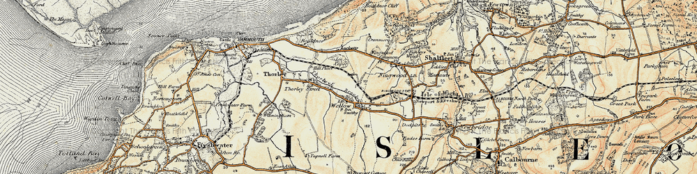 Old map of Wellow in 1899-1909