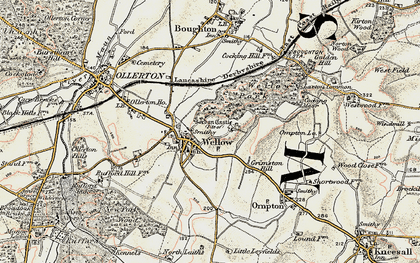 Old map of Wellow in 1902-1903