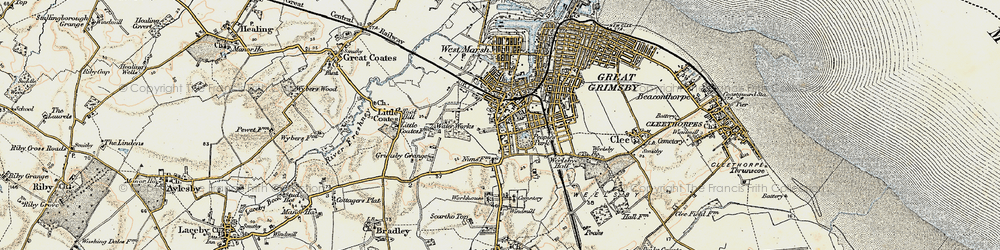 Old map of Wellow in 1903-1908