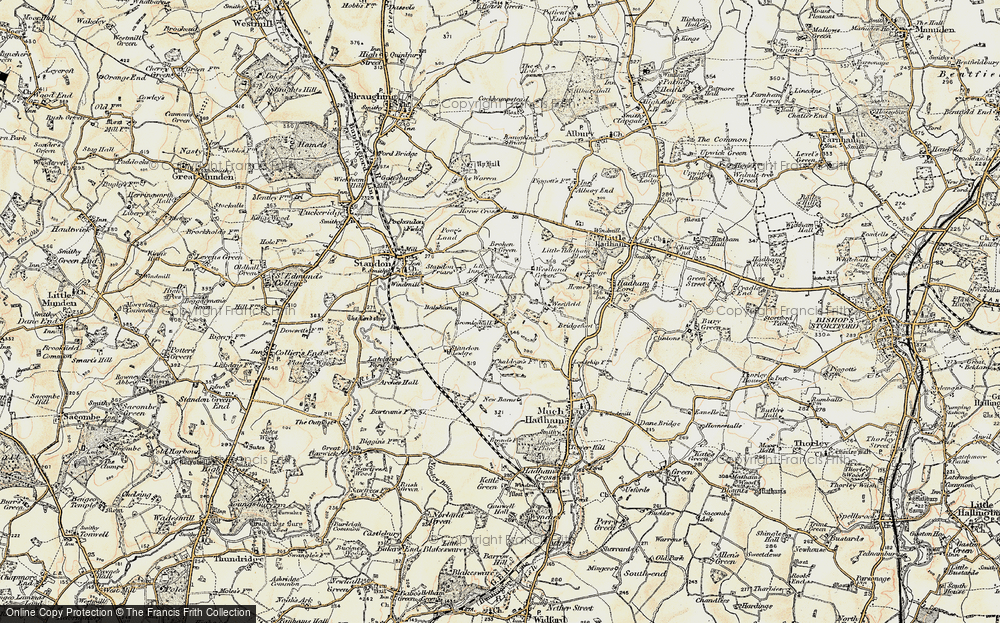 Old Map of Wellpond Green, 1898-1899 in 1898-1899