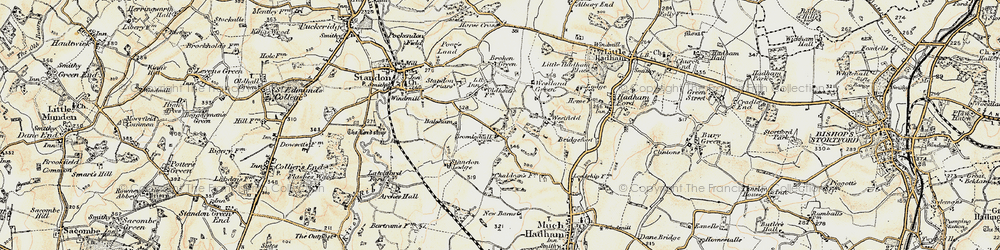 Old map of Wellpond Green in 1898-1899