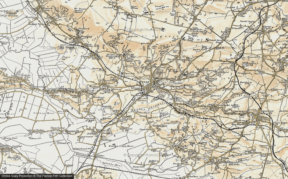 Old Map of Wells, 1899 in 1899