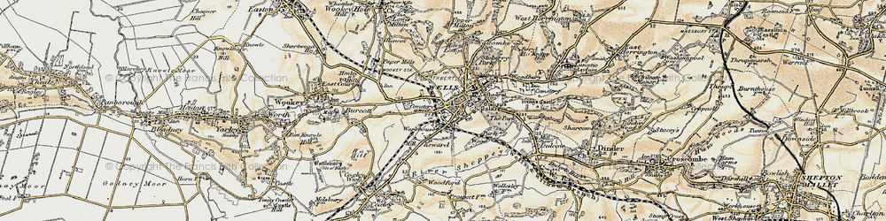 Old map of Wells in 1899