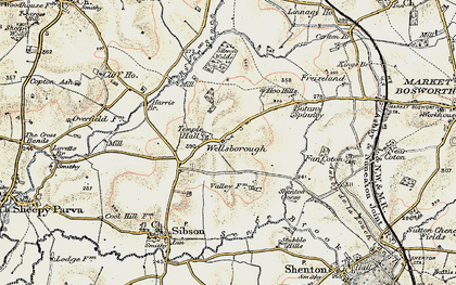 Old map of Botany Spinney in 1901-1903