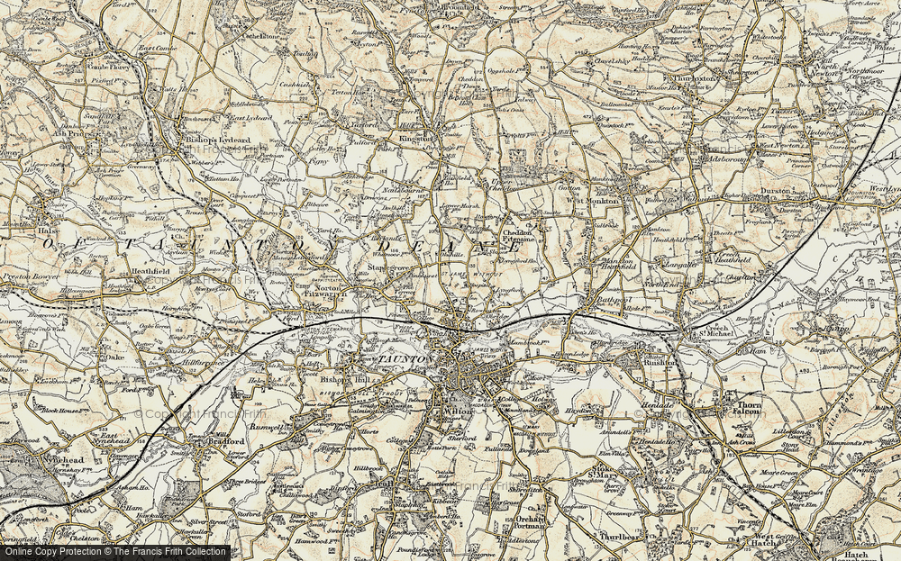 Old Map of Wellsprings, 1898-1900 in 1898-1900