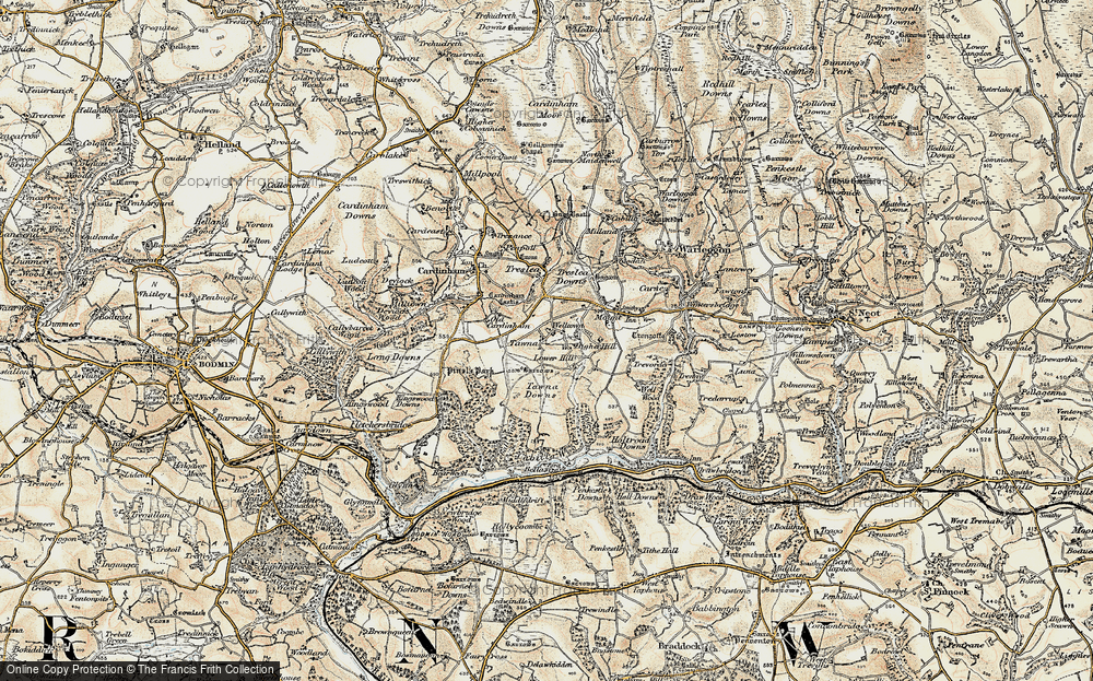 Old Map of Welltown, 1900 in 1900