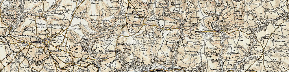 Old map of Welltown in 1900