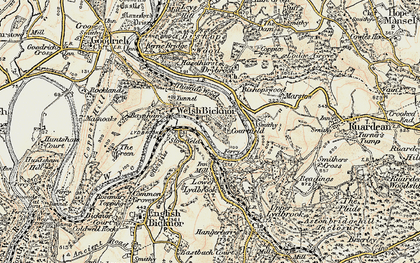 Old map of Welsh Bicknor in 1899-1900