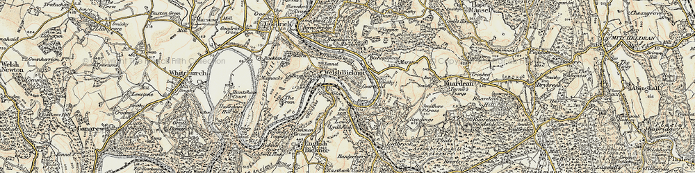 Old map of Welsh Bicknor in 1899-1900