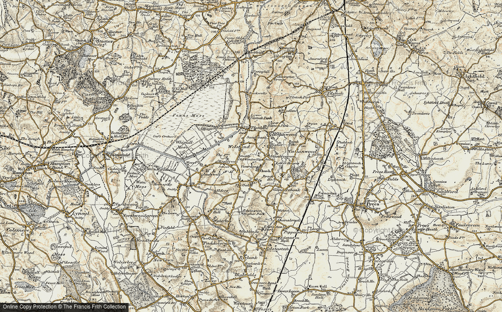 Old Map of Welsh End, 1902 in 1902