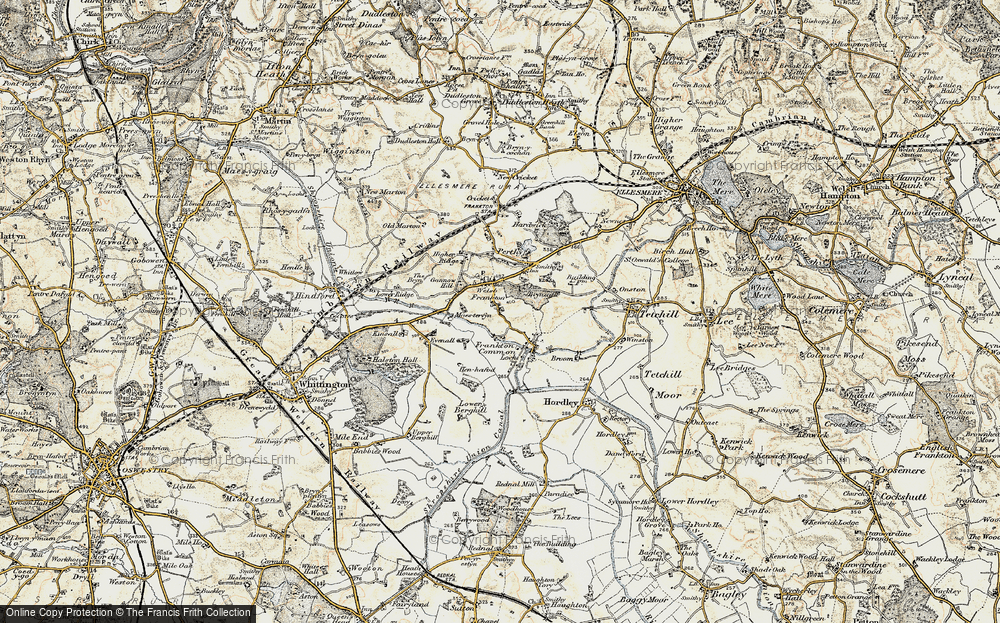 Old Map of Welsh Frankton, 1902 in 1902
