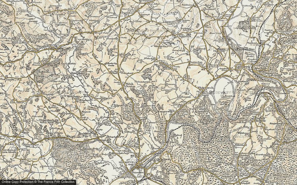 Old Map of Welsh Newton Common, 1899-1900 in 1899-1900