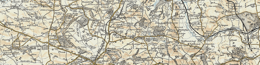 Old map of Welsh St Donats in 1899-1900