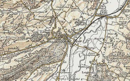 Old map of Welshpool in 1902-1903