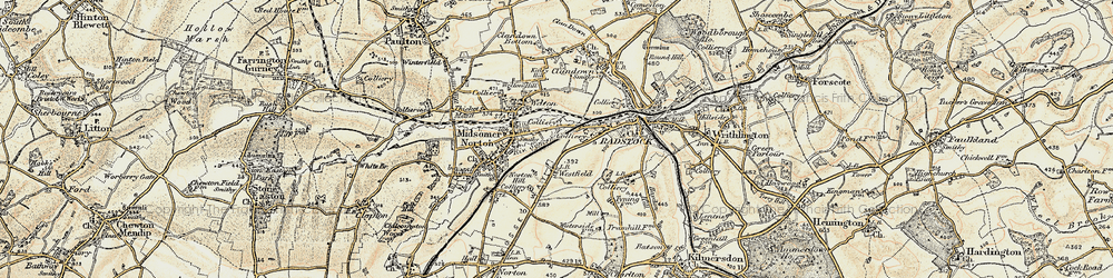 Old map of Welton in 1899