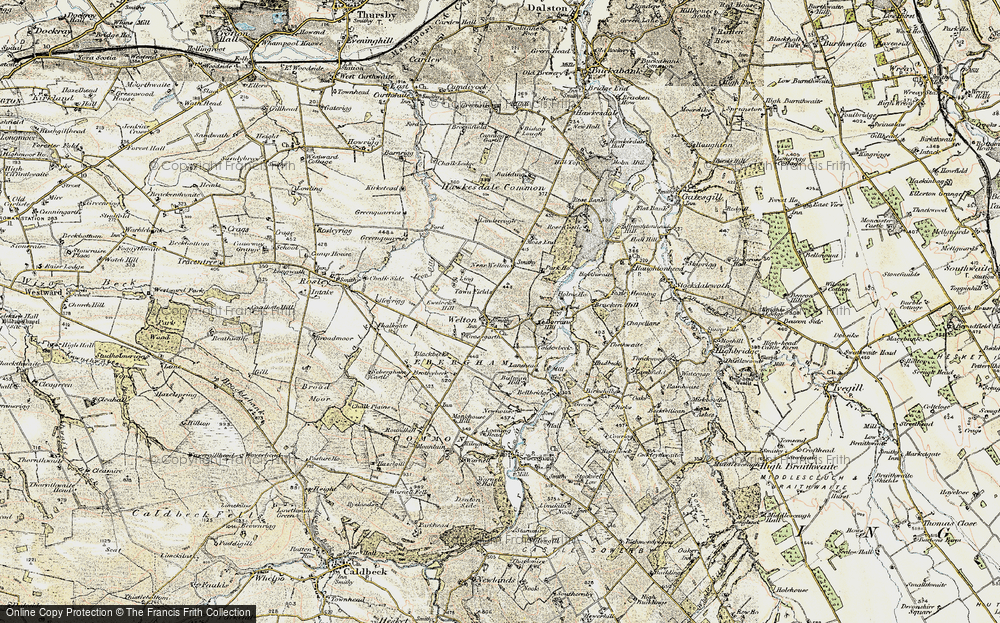 Old Map of Historic Map covering Borrans Hill in 1901-1904