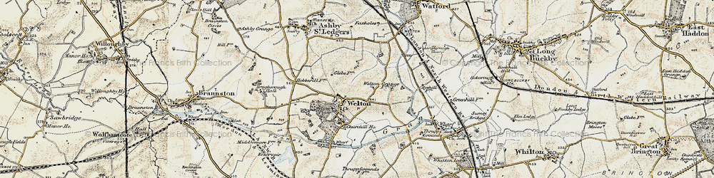 Old map of Welton in 1901