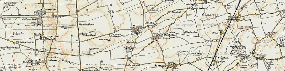 Old map of Welton in 1902-1903