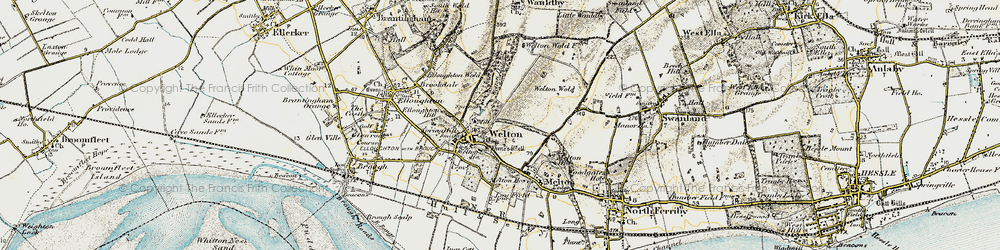 Old map of Welton Wold in 1903-1908