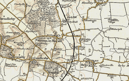 Old map of Welton le Marsh in 1902-1903