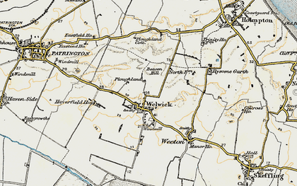 Old map of Welwick in 1903-1908