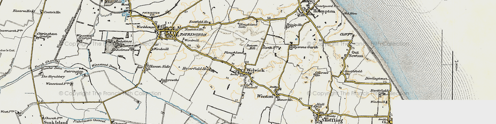 Old map of Welwick in 1903-1908