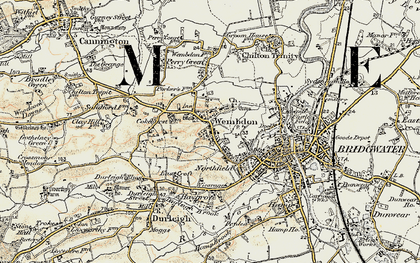Old map of Wembdon in 1898-1900