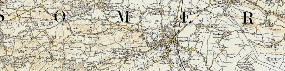 Old map of Wembdon in 1898-1900