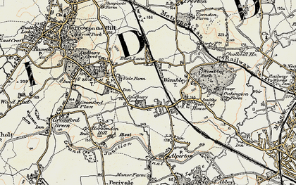 Old map of Wembley in 1897-1909