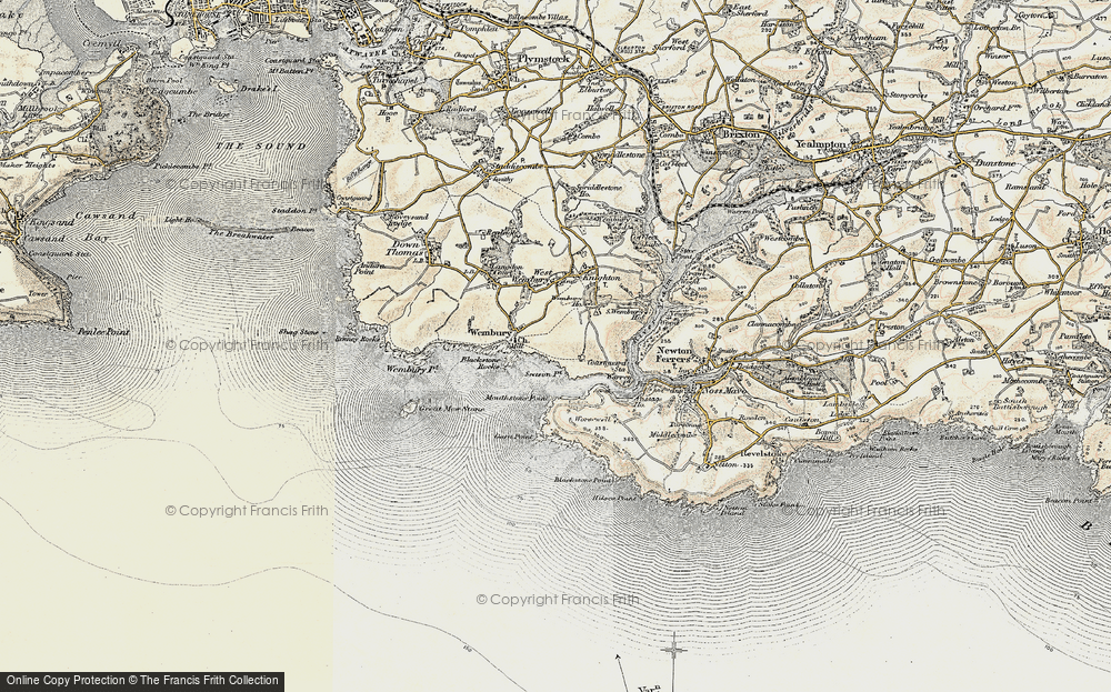 Old Map of Wembury, 1899-1900 in 1899-1900